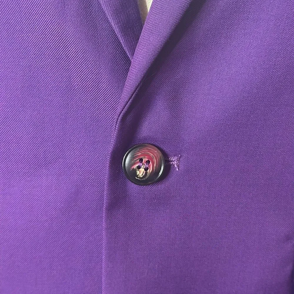 Men’s Mogu Purple Suit Jacket Blazer One Button Notched Lapel Size 36 NWT